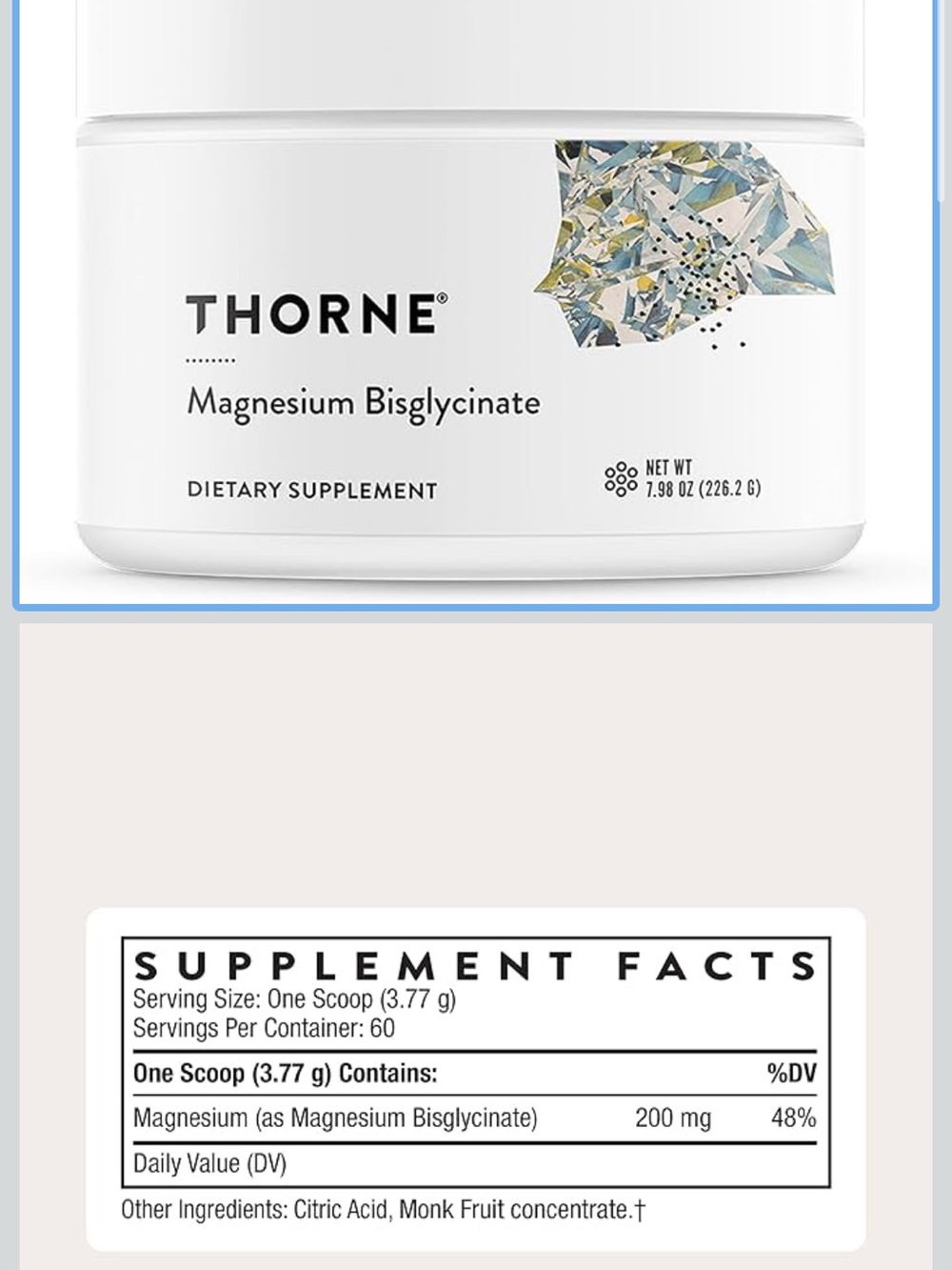 Thorne Magnesium Bisglycinate Powder